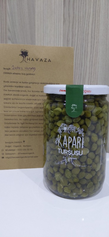 Havaza Kapari Turşusu 720 gr Türkiye Üretimi Doğal Katkısız Küçük Tomurcuk Ev Yapımı Lezzet