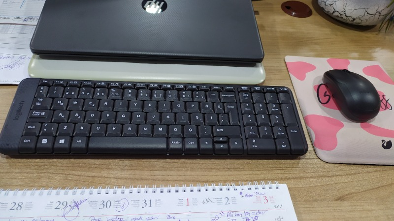 Logitech MK220 Kablosuz Türkçe Klavye Mouse Seti - Siyah