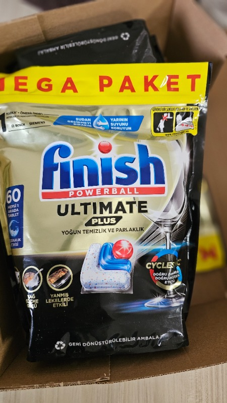 Finish Ultimate Plus 60 Kapsül  Bulaşık Makinesi Deterjanı Tableti (1 x 60 Kapsül)