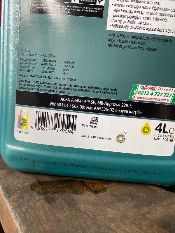 Castrol Magnatec 10W40 A/B 4 Litre Ü.T.2024