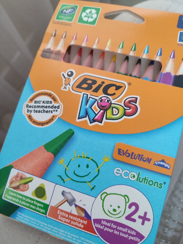 Bic Evolution Üçgen jumbo Boya Kalemi 12 Renk 1632