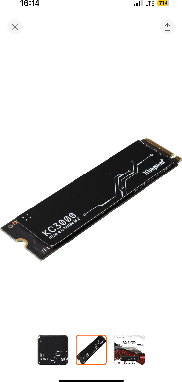 Kingston KC3000 1TB 7000MB/S - 6000MB/S SSD