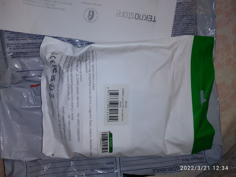 Ugreen CAT6 1000Mbps Ethernet Kablosu 5 Metre