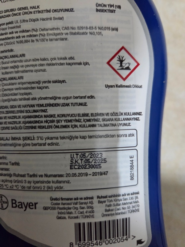Bayer K-Othrine Al Böcek Ilacı 1 lt
