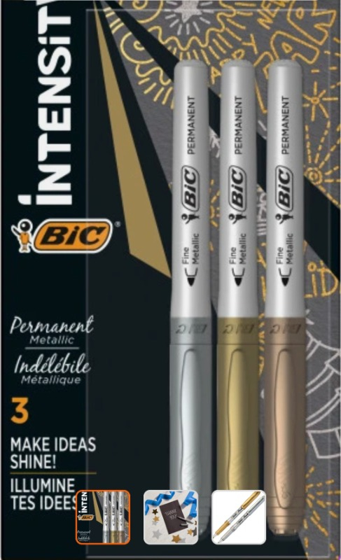 Bic Intensity Permanent Markör Altın Gümüş Bronz 3'lü Blister