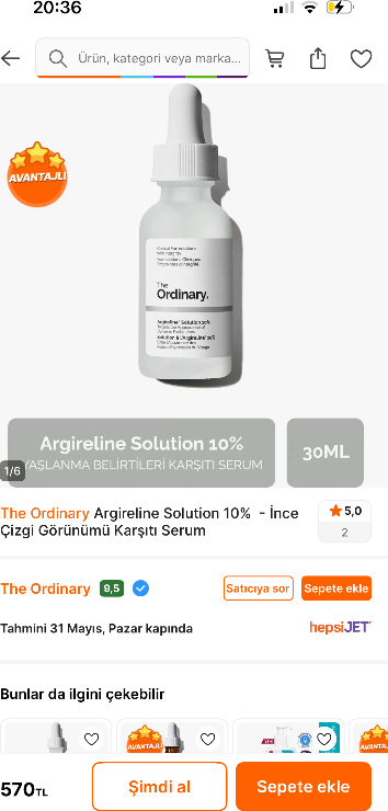 The Ordinary Argireline Solution 10%  - İnce Çizgi Görünümü Karşıtı Serum