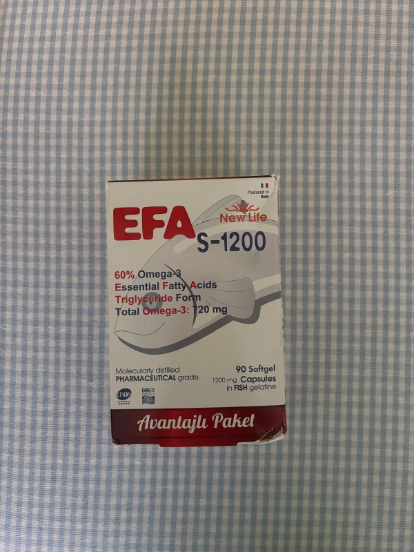 New Life Efa S-1200 Mg 90 Kapsül Omega-3 İçeren Balık Yağı Takviyesi Trigliserit Form