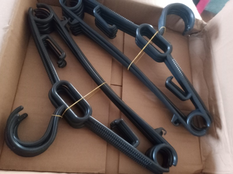 Askıcı Elbise Askısı 38CM 12 Adetli Set Siyah