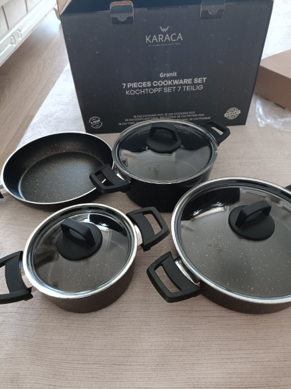 Karaca Biogranit Blackgold 7 Parça Tencere Seti