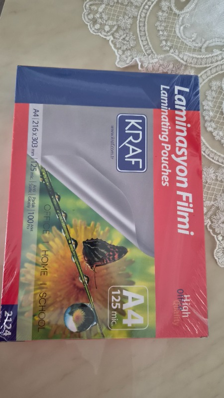 Kraf Laminasyon Filmi Parlak A4 125Mic 100'lü (2124)