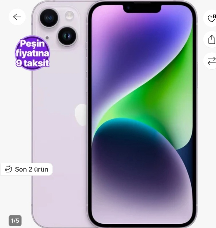 Yenilenmiş iPhone 14 Plus 128 GB (12 Ay Garantili) - B Grade