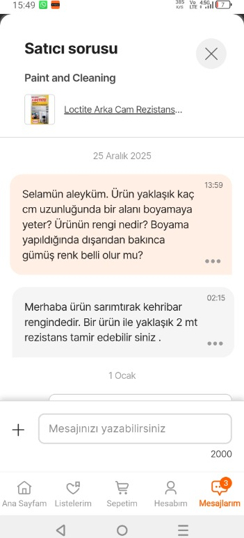 Loctite Arka Cam Rezistans Tamir Seti