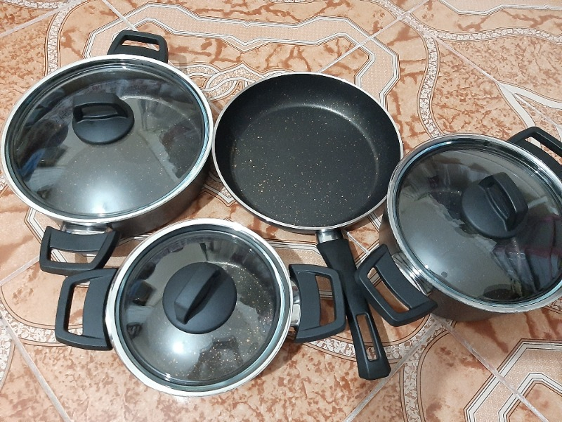 Karaca Biogranit Blackgold New 7 Parça Tencere Seti
