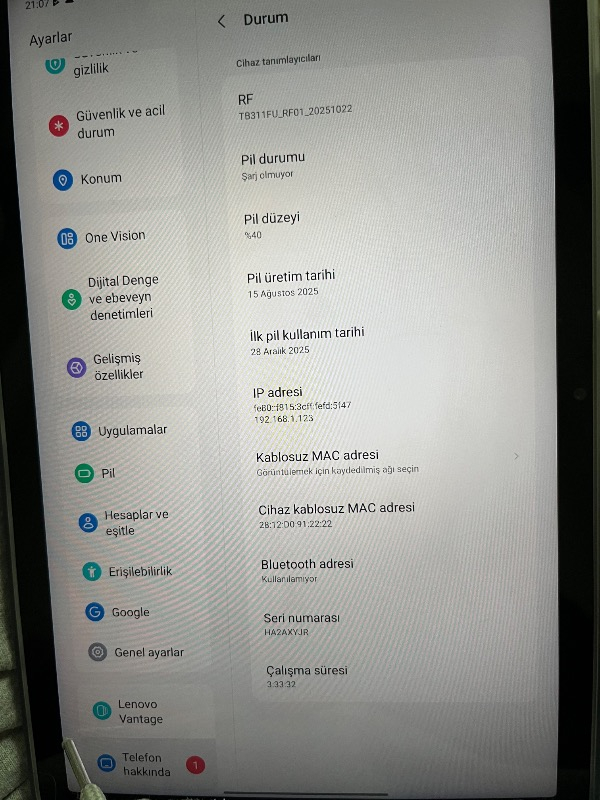 Lenovo Tab M10 10.1'' 4/128GB ZAEH0039TR Tablet