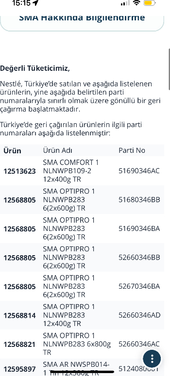 SMA Optipro Probiyotikli 1 0-6 Ay Bebek Sütü 800 gr x 3 Adet