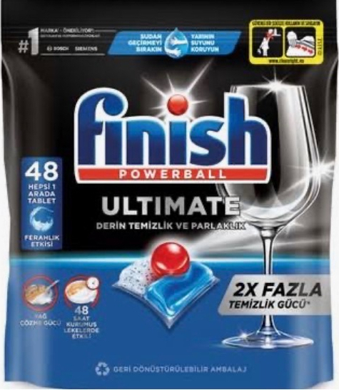 Finish Ultimate 48 Kapsül Bulaşık Makinesi Deterjanı Tableti (1 x 48 Kapsül)