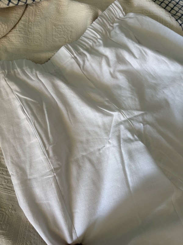 Suud Collection Beyaz Elli̇e Keten Balon Pantolon