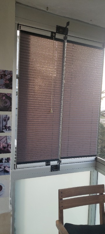 Plised Home Katlanabilir Cam Balkon Plise Perde Antrasit