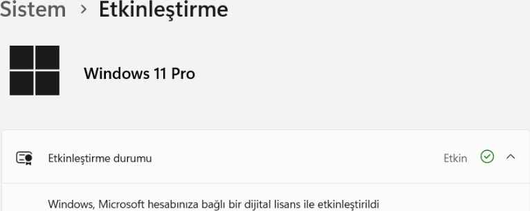 Microsoft Windows 11 Pro Retail Ömür Boyu Elektronik Lisans - 2025 Key ve Ürün Anahtarı