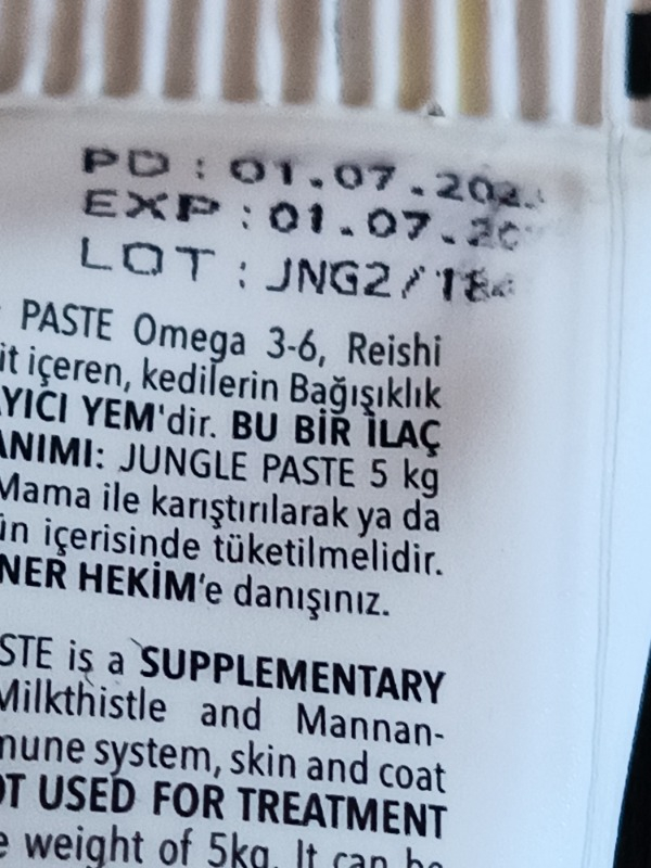 Jungle Cat Kedi Macunu 75 ml İmmune & Skin Support Lezzetli Paste Kediler İçin