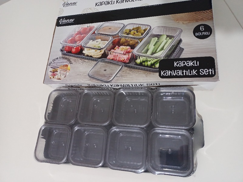 Vıenev 8 Bölmeli Kapaklı Kahvaltılık Seti