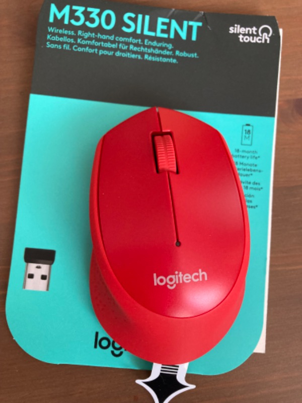 Logitech M330 Sessiz Kablosuz Optik Mouse - Kırmızı
