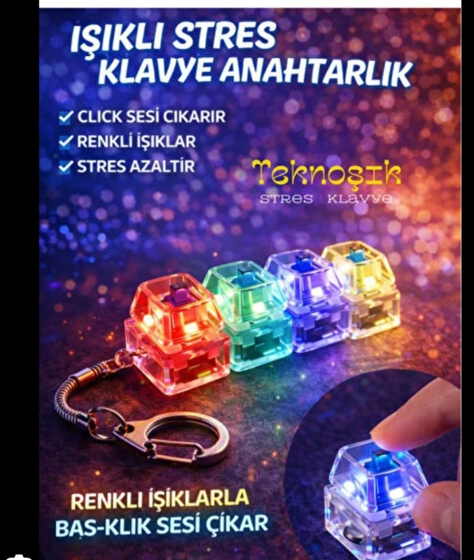 ShinyTouch Işıklı Stres Giderici Klavye Anahtarlık.
