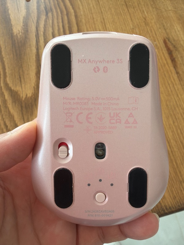 Logitech MX Anywhere 3S Kompakt 8000 DPI Optik Sensörlü Sessiz Bluetooth Kablosuz Mouse - Pembe