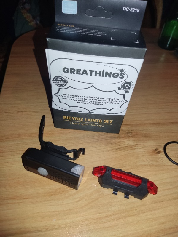 Greathings USB Şarjlı Bisiklet Ön-Arka Far Stop Lambası Seti