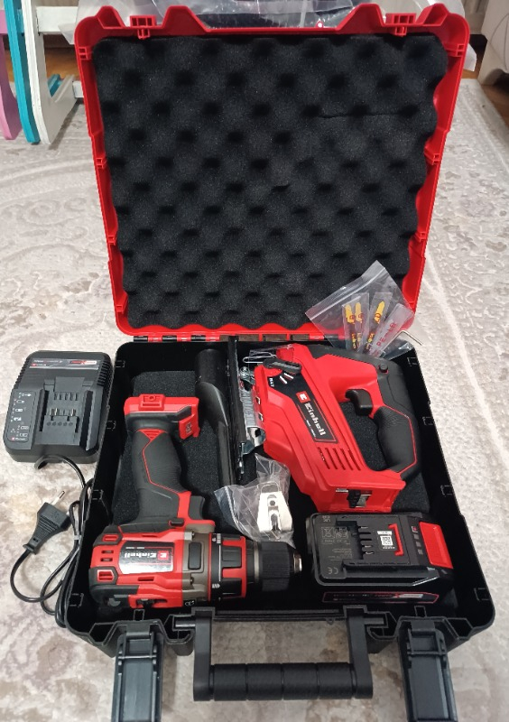 Einhell TP-CD 18/50 Li BL + TC-JS 18 Li (1x2,5 Ah), Akülü Dekupaj Testere ( Vidalama ve Dekupaj seti)
