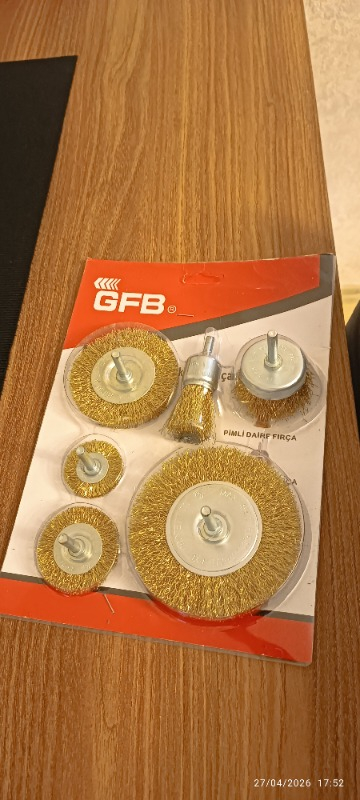 Gfb 6 Parça Pimli Tel Fırça Seti  Matkap Fırça Set