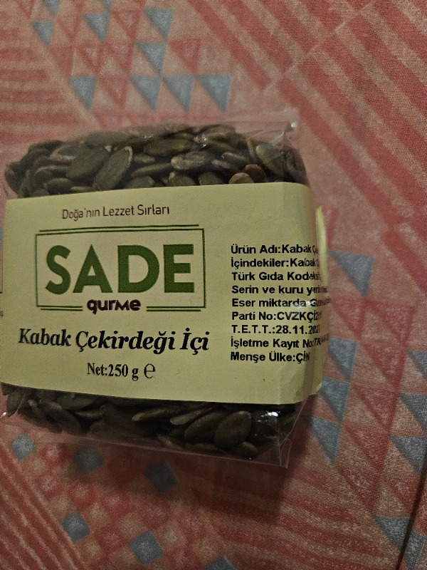 Sade Organik Sade Kabak Çekirdeği İçi 250 gr