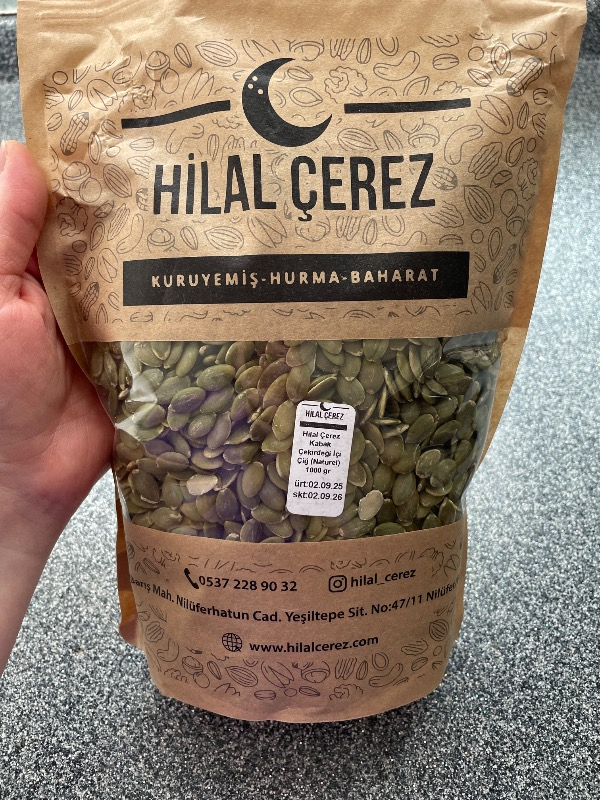 Hilal Çerez Kabak Çekirdeği İçi Çiğ (Naturel) 1000 gr