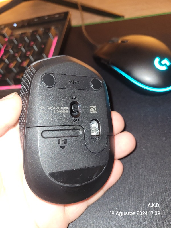 Logitech M170 USB Alıcılı Kablosuz Kompakt Mouse - Gri
