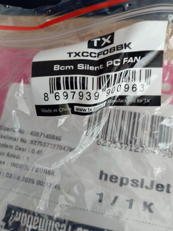 TX 8 cm Siyah Kasa Fanı (TXCCF08BK)