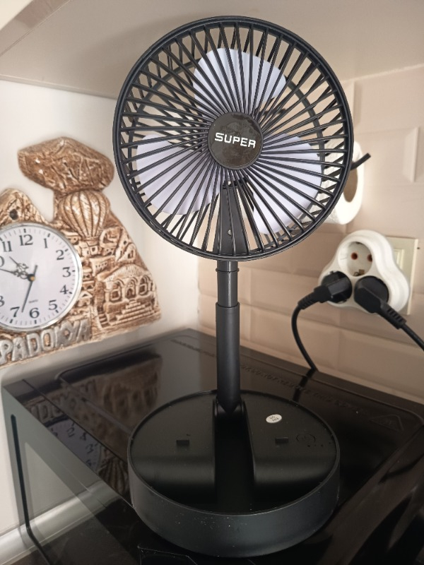Robeve Masaüstü Vantilatör Şarjlı Vantilatör Yükselebilen Fan Vantilatör Soğutucu Fan Klima Serinletici Fan 3 Kademeli Hız Ayarı Vantilatör