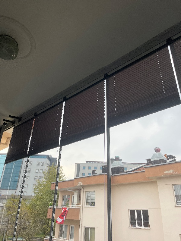 Plised Home Katlanabilir Cam Balkon Plise Perde Antrasit