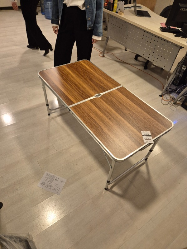 Uniqamping Çanta Tipi 4 Tabureli Katlanır Kamp Masa Seti - Ahşap Desen