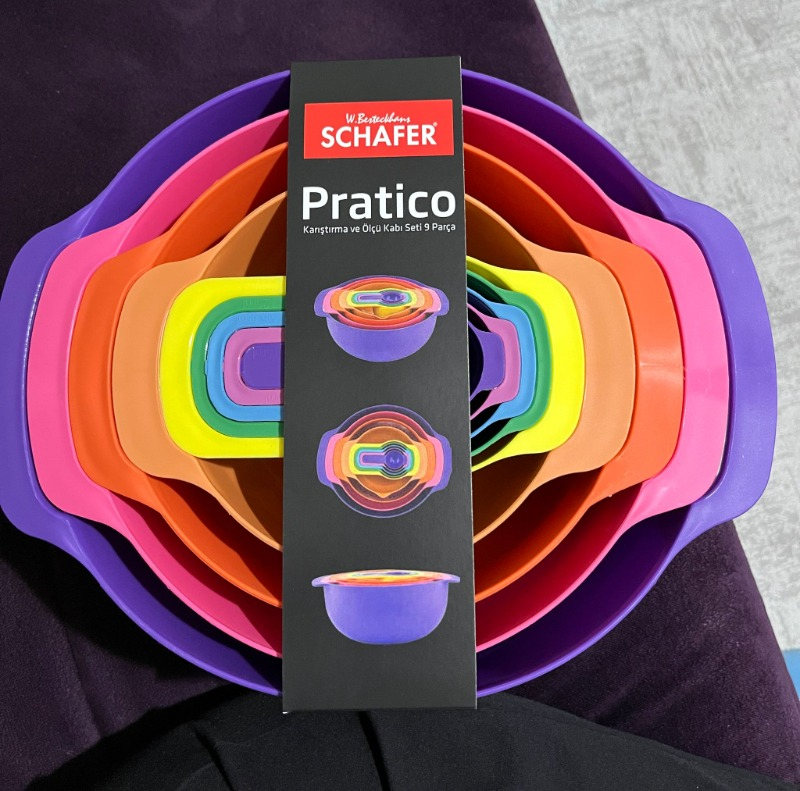 Schafer Pratico Karıştırma ve Ölçü Kabı Seti 9 Parça-Aso