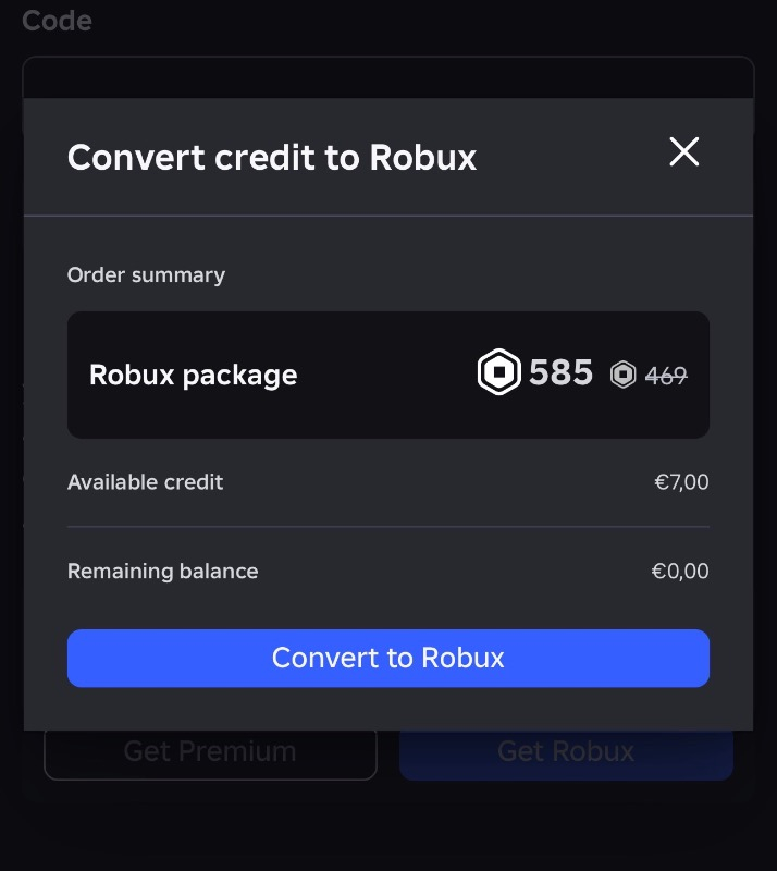 Roblox 800 Robux