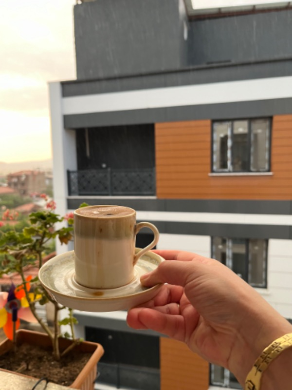 Madame Coco Ramona 6 Kişilik Kahve Fincan Seti - Krem/toprak