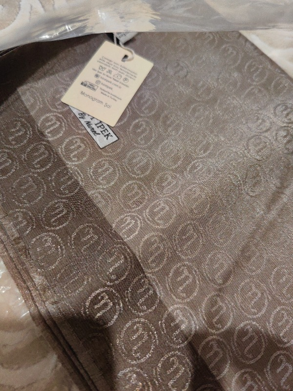 Hint Ipek Monogram Şal - Karamel