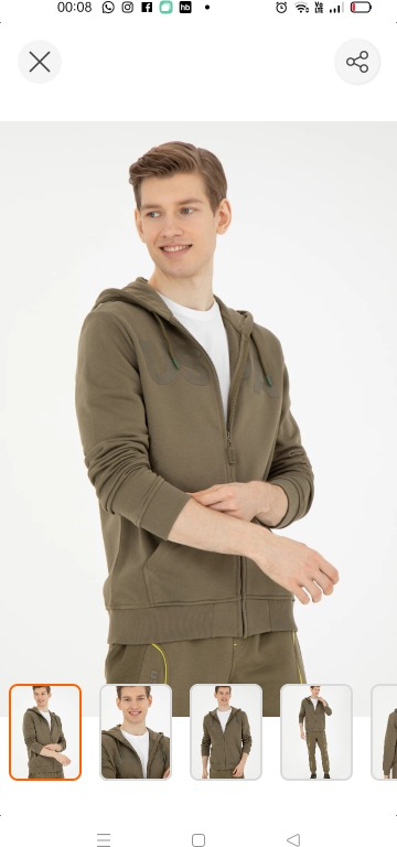 U.S. Polo Assn. Erkek Haki Sweatshirt 50269394-VR027