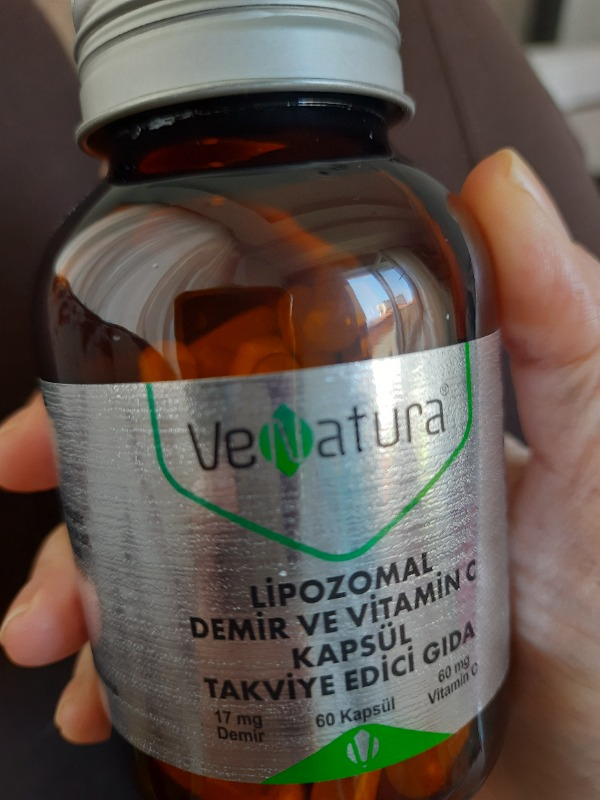 VeNatura Lipozomal Demir ve Vitamin C Kapsül 60 Adet Takviye Edici Gıda Yetişkinler İçin