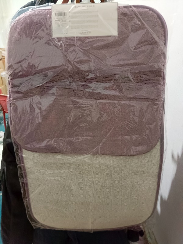 Madame Coco Carol 2'li Banyo Paspası - Koyu Mürdüm - 50 x 80 + 45 x 50 cm