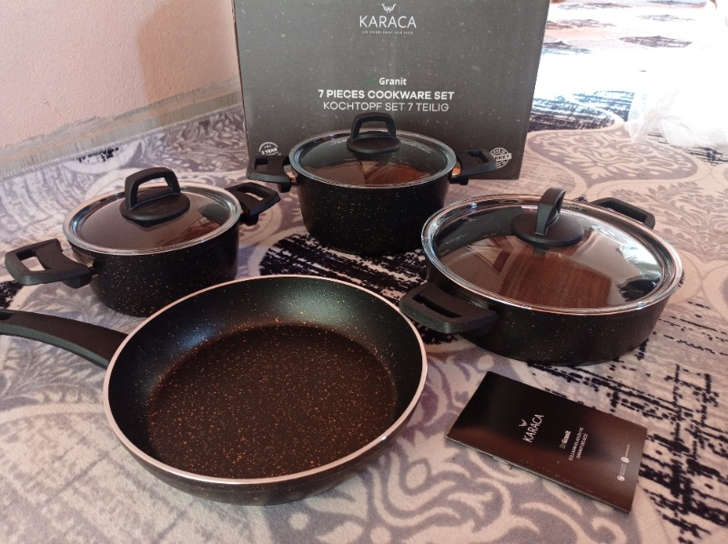 Karaca Biogranit Blackgold 7 Parça Tencere Seti