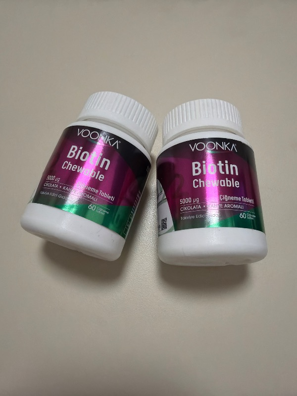 Voonka Biotin 5000 Mcg 62 Çiğneme Tableti 2 Adet