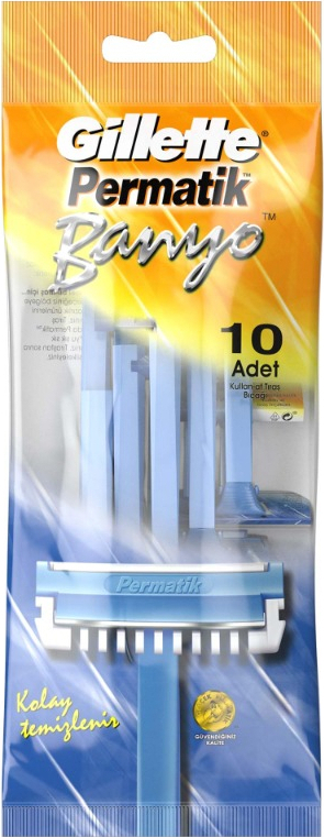 Gillette Permatik 10 Adet Banyo Kullan At Tıraş Bıçağı Ergonomik Tasarımlı Hassas Cilt Dostu