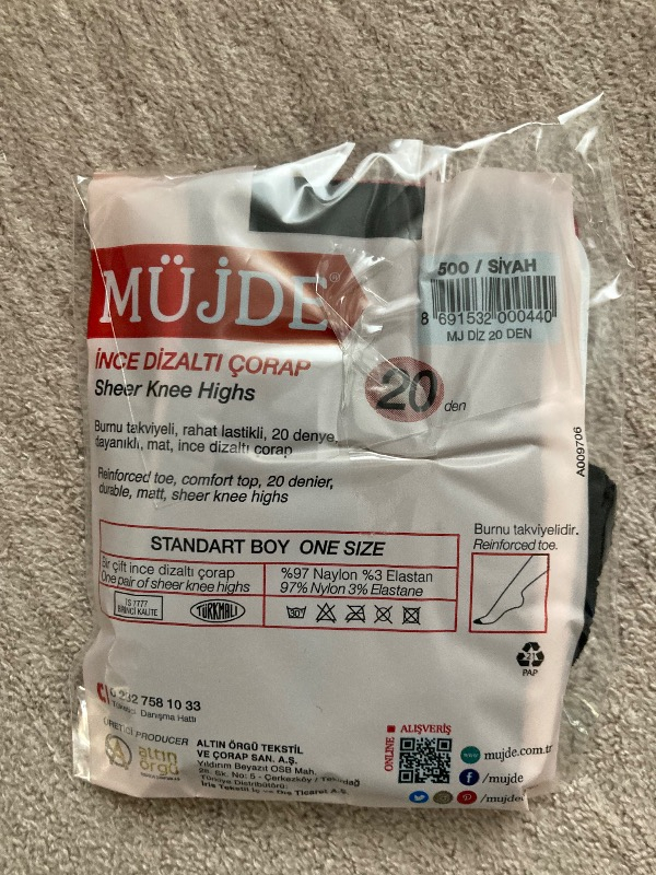 Müjde 20 Denye Ince Dizaltı Çorap 24'lü
