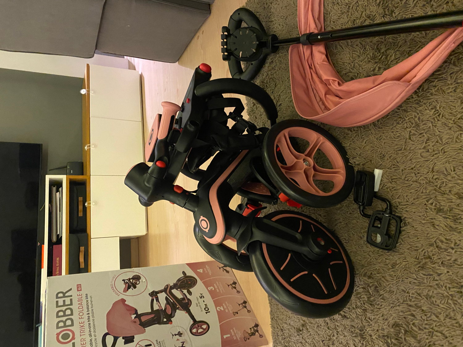 Globber Explorer 4in1 Katlanabilir Bisiklet - Koyu Pastel Pembe
